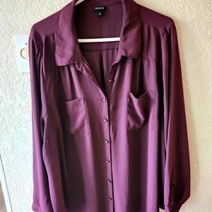 Torrid Size 3 Burgundy Boyfriend Shirt